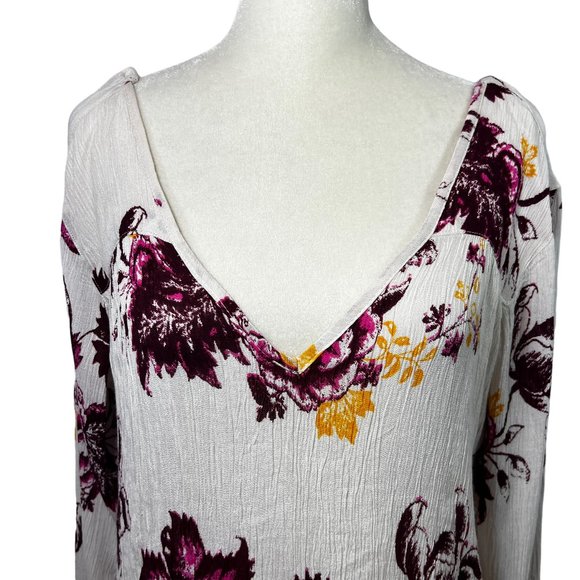 NWT Billabong Distant Roads Cream & Floral Boho Peasant Top Blouse Size … - Picture 14 of 14